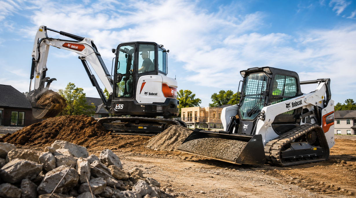 Bobcat krautuvas statybų aikštelėje – naudota Bobcat technika pardavimui